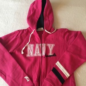 “Navy” Annapolis pink champion hoodie sweatshirt
